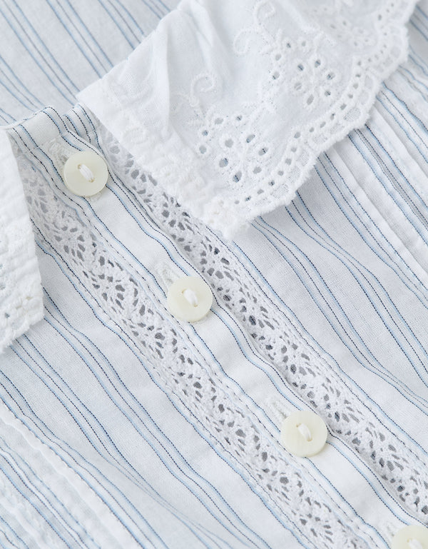 Blusa abotonada Ae Schiffli - Blanco