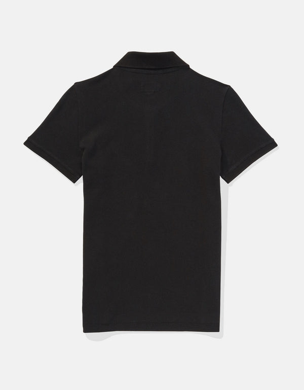 Camiseta Tipo Polo Clásica Ae - Negro