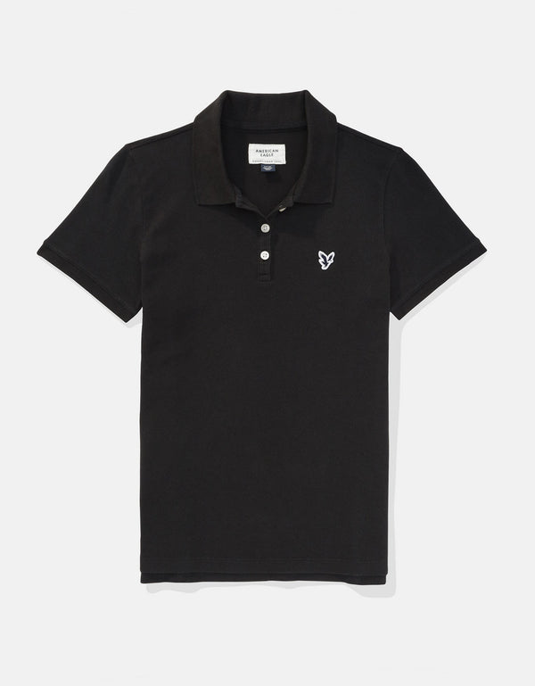 Camiseta Tipo Polo Clásica Ae - Negro
