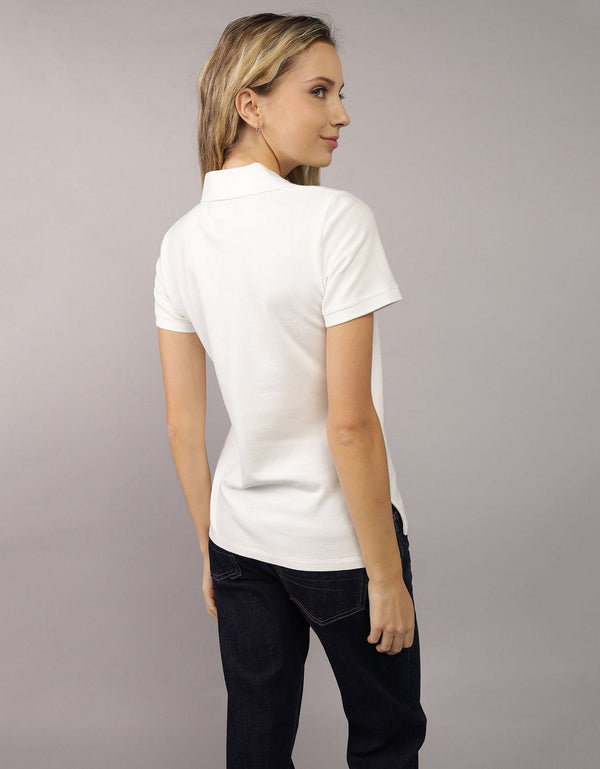 Camiseta Tipo Polo Clásica Ae - Blanco