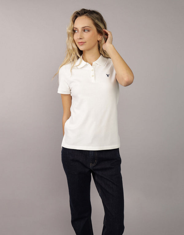 Camiseta Tipo Polo Clásica Ae - Blanco
