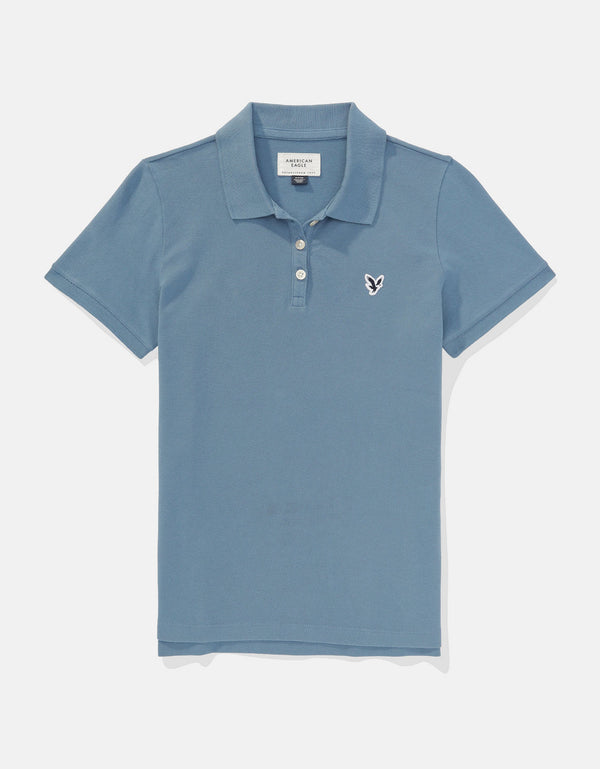 Camiseta Tipo Polo Clásica Ae - Azul