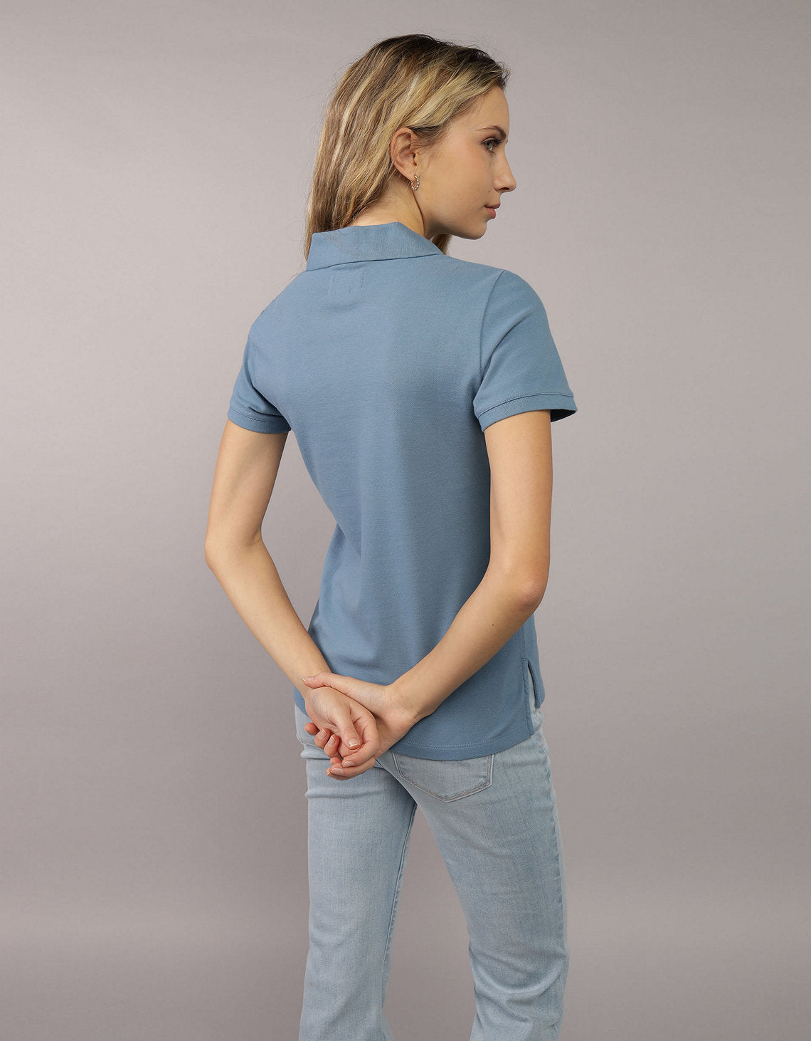 Camiseta Tipo Polo Clásica Ae - Azul 0364_9899_400_ob