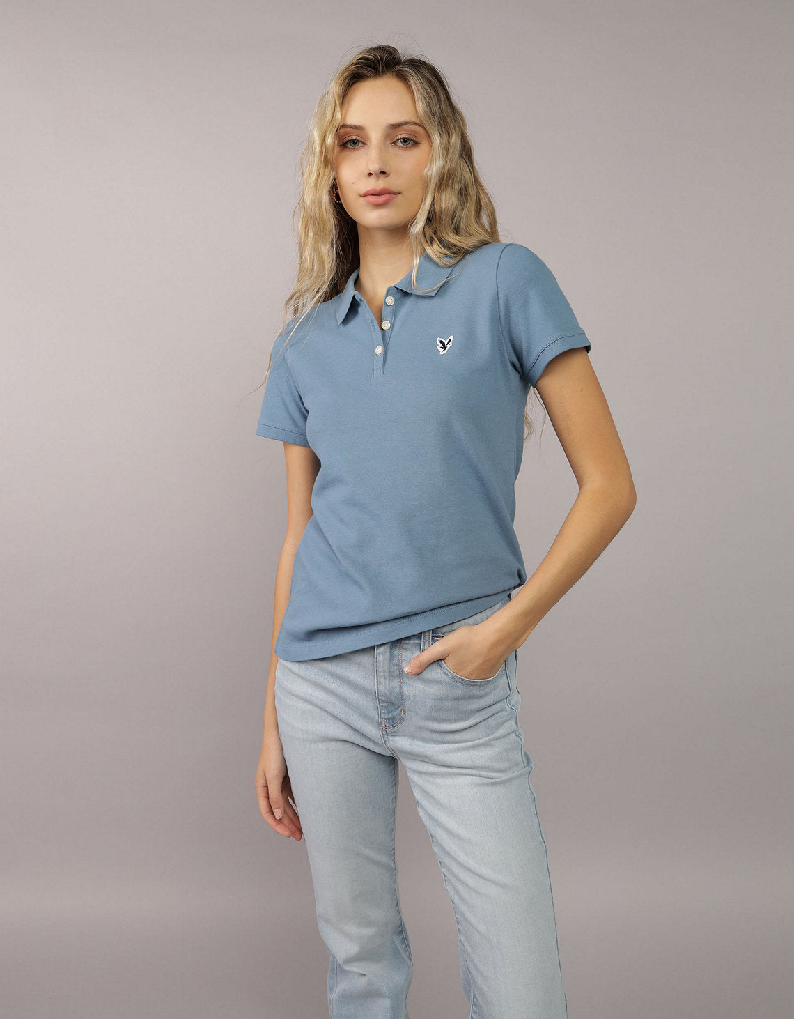 Camiseta Tipo Polo Clásica Ae - Azul 0364_9899_400_of