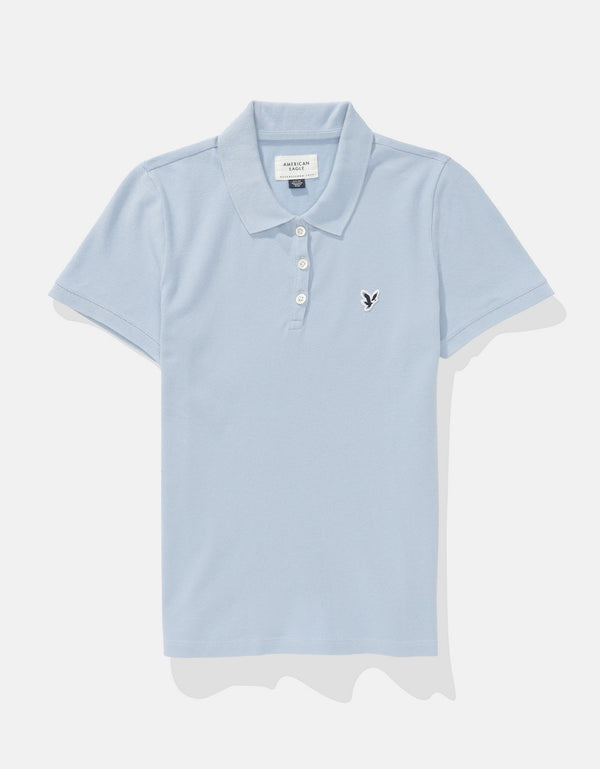 Camiseta Tipo Polo Clásica Ae - Azul