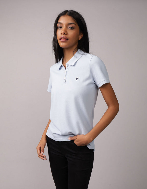 Camiseta Tipo Polo Clásica Ae - Azul
