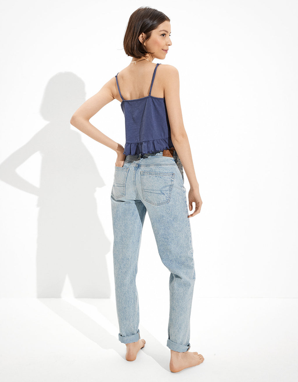 Camiseta Ae, cuello alto - Azul 0366_5312_410_ob