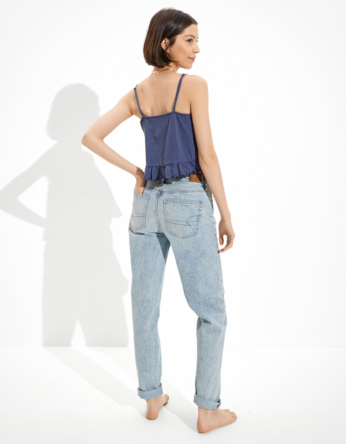 Camiseta Ae, cuello alto - Azul 0366_5312_410_ob