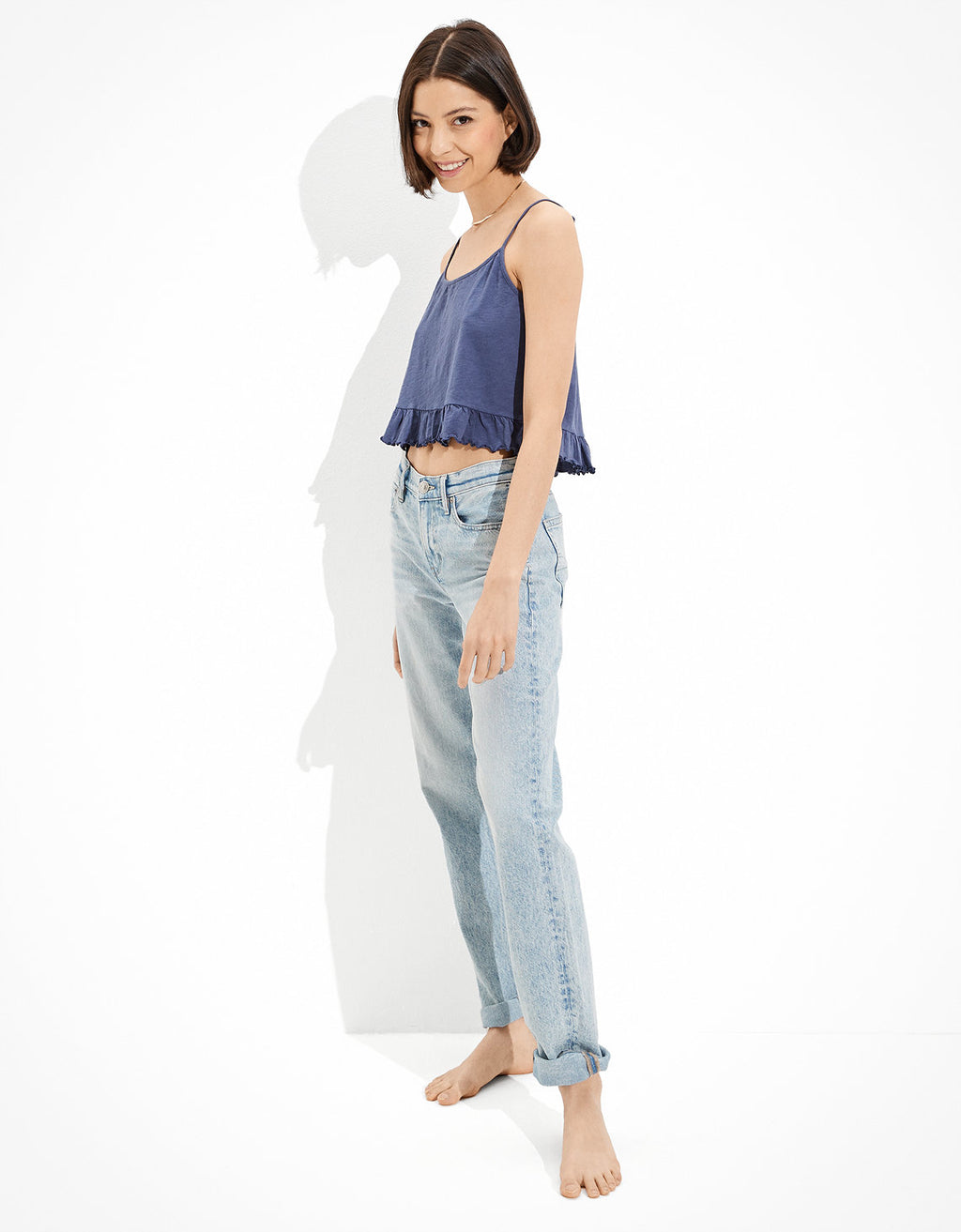 Camiseta Ae, cuello alto - Azul 0366_5312_410_os