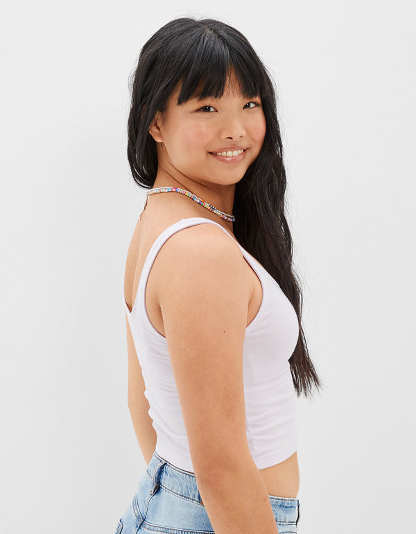 Tank top AE con cincha en el frente - Morado
