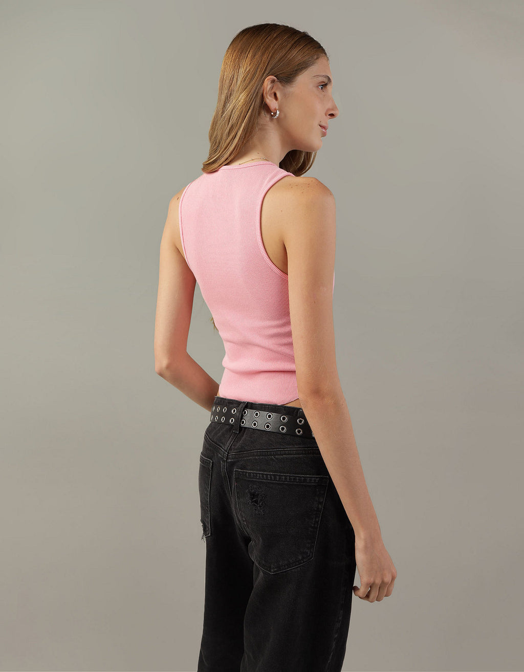 Camiseta Ae acanalada, afelpada - Rosa 0366_5938_199_ob