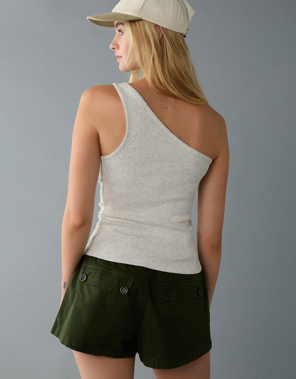 Ae Main Squeeze Top de un solo hombro - Gris 0366_6238_006_ob