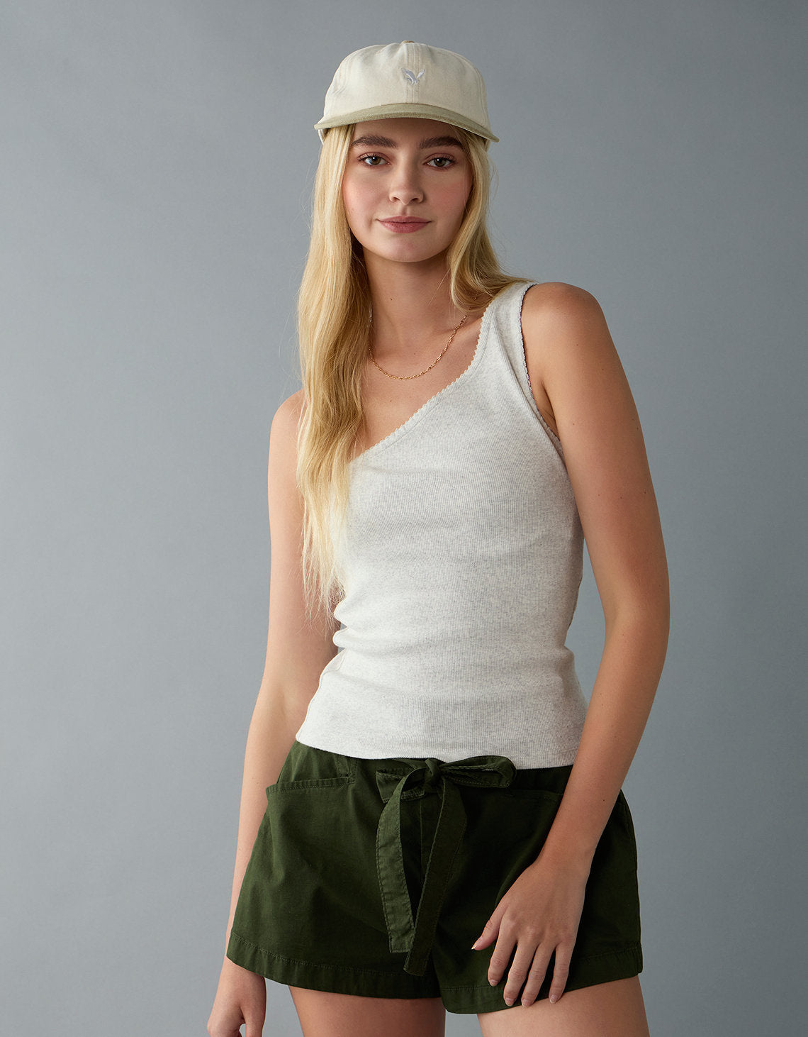 Ae Main Squeeze Top de un solo hombro - Gris 0366_6238_006_of