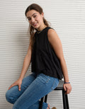 Top de tirantes estilo babydoll con lazo en la espalda Ae Sunchaser - Negro 0366_6448_073_of