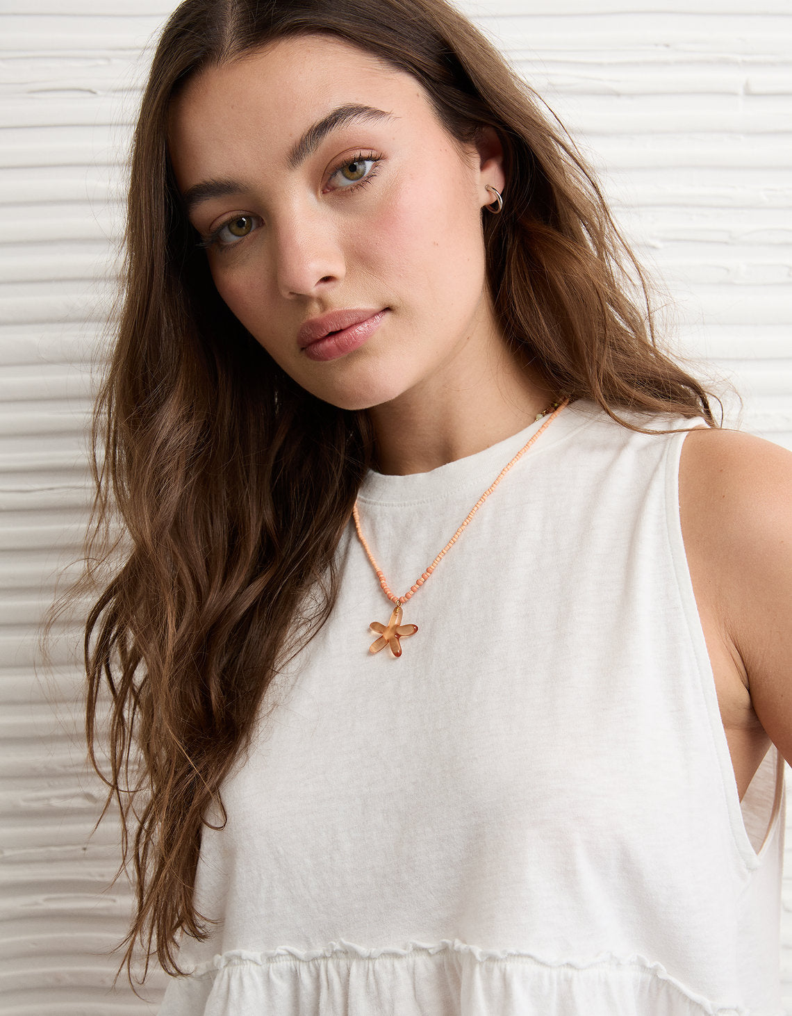 Top de tirantes estilo babydoll con lazo en la espalda Ae Sunchaser - Blanco 0366_6448_115_d2