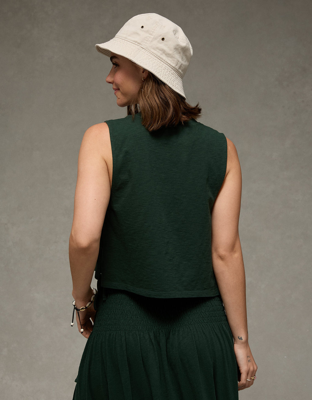 Camiseta sin mangas con lazo lateral Ae Sunchaser. - Verde 0366_6585_788_ob