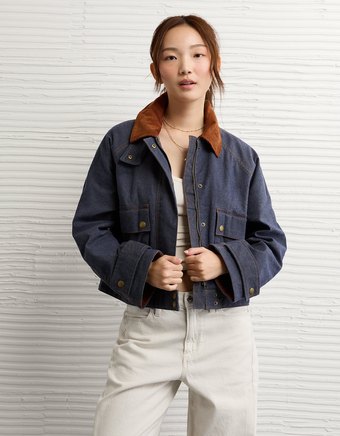 Chaqueta Utility Cropped Ae - Azul 0387_3753_540_of