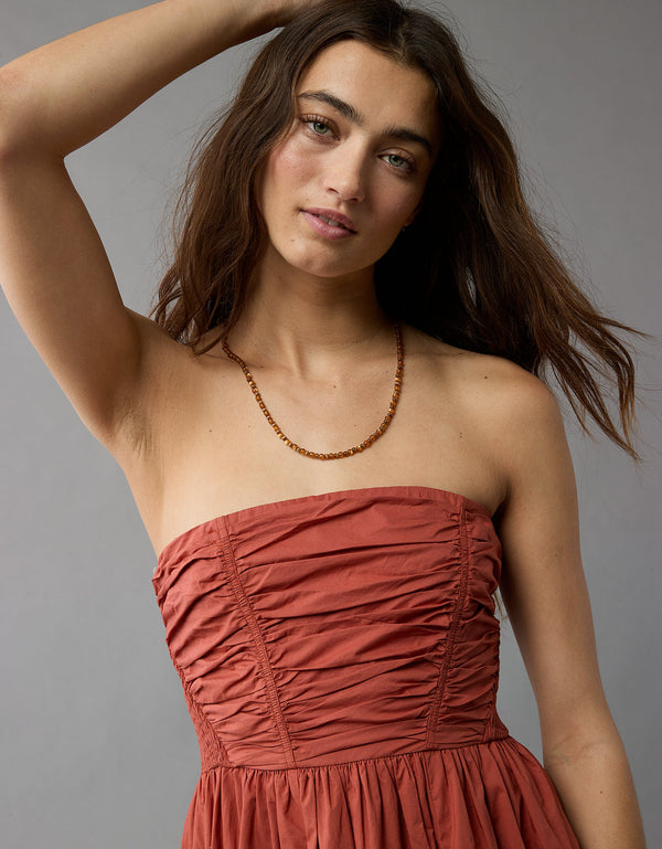 Vestido con hombros descubiertos Aeo Soft & Sexy - Café
