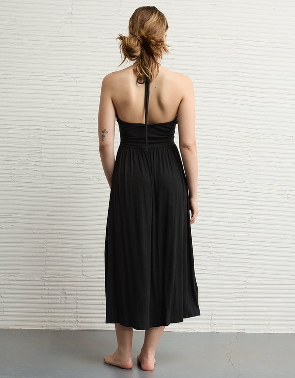 Vestido Halter Midi Ae - Negro