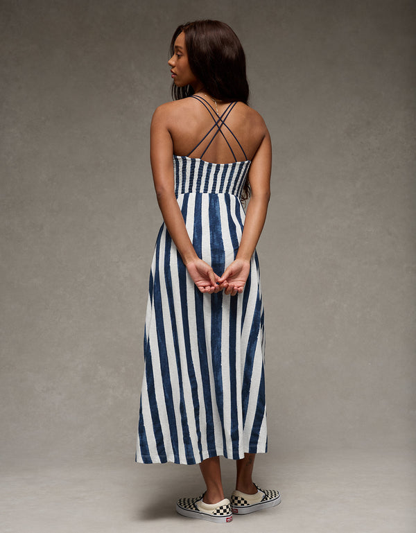 Vestido largo con nido de abeja Ae Sunchaser. - Azul