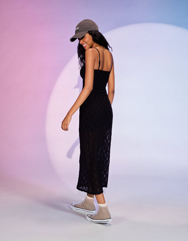 Domelipa x Ae Vestido Midi Ceñido - Negro