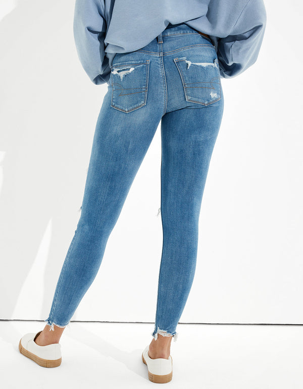 Jegging AE Ne(x)t Level con rotos de tiro bajo - Azul