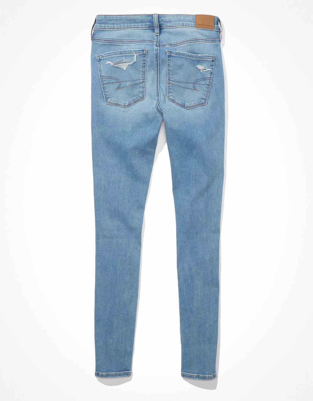 Jegging Tiro Bajo con Rotos Ae - Azul 0431_4091_428_b