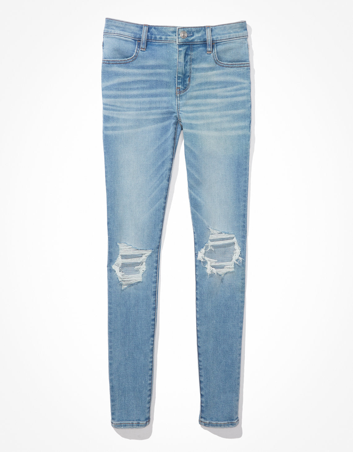 Jegging Tiro Bajo con Rotos Ae - Azul 0431_4091_428_f