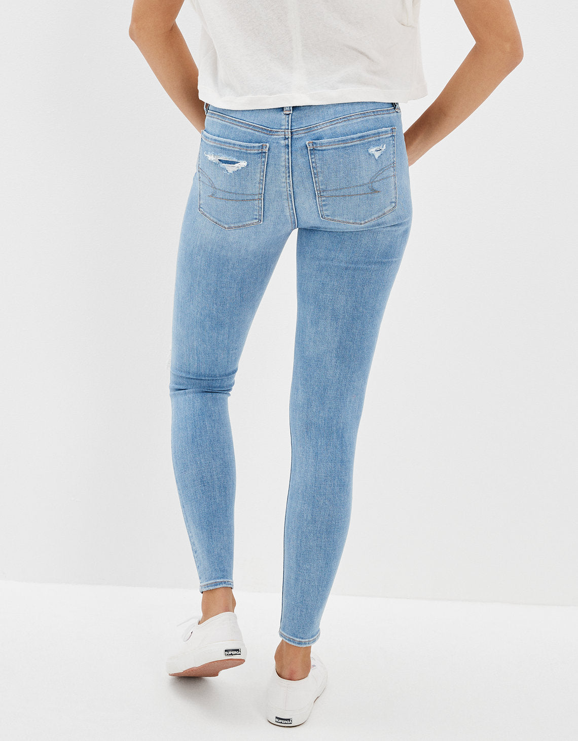 Jegging Tiro Bajo con Rotos Ae - Azul 0431_4091_428_ob