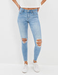 Jegging Tiro Bajo con Rotos Ae - Azul 0431_4091_428_of