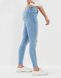 Jegging Tiro Bajo con Rotos Ae - Azul 0431_4091_428_os
