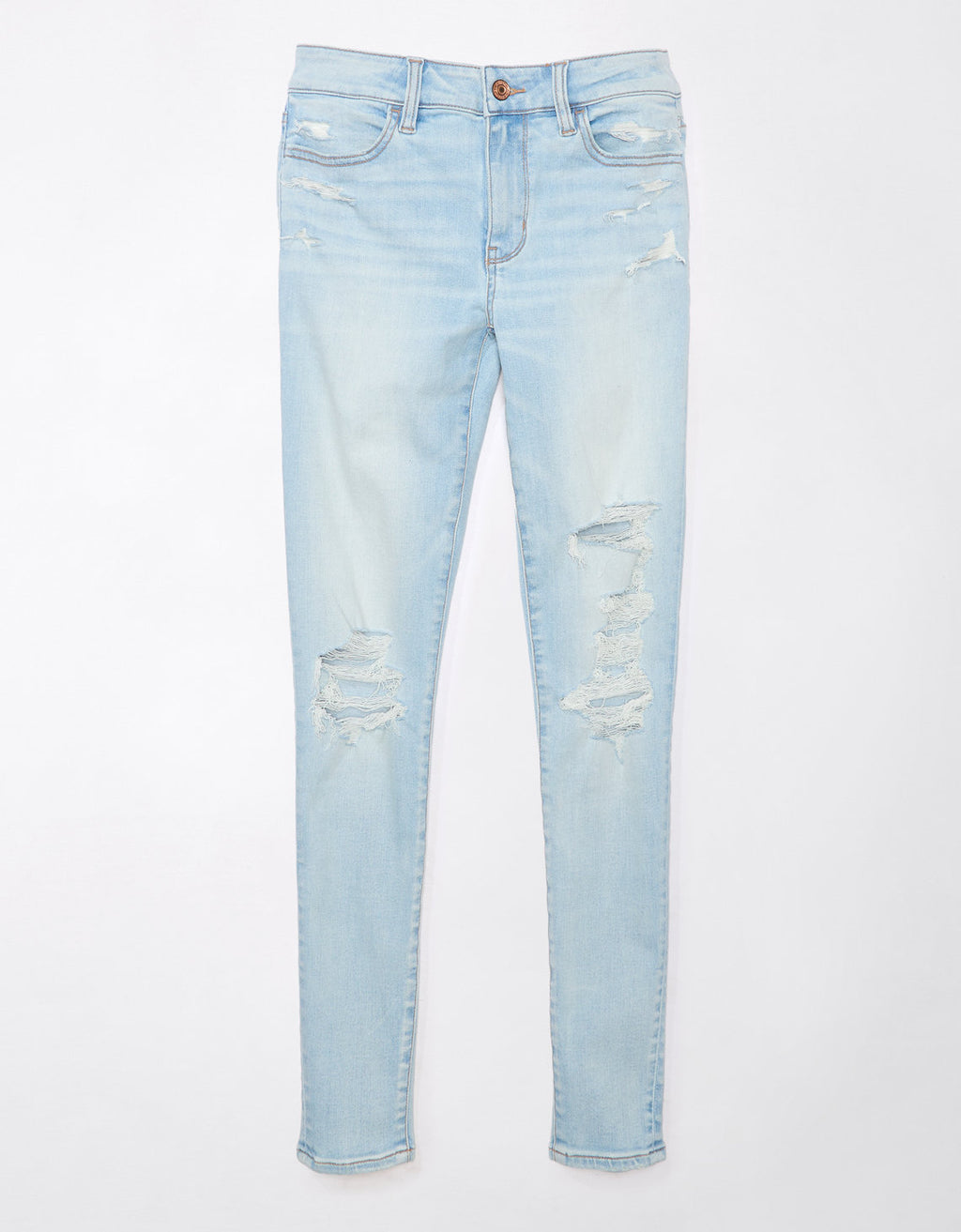 Jeggings de tiro bajo con rotos mujer AE - Azul 0431_5235_957_f