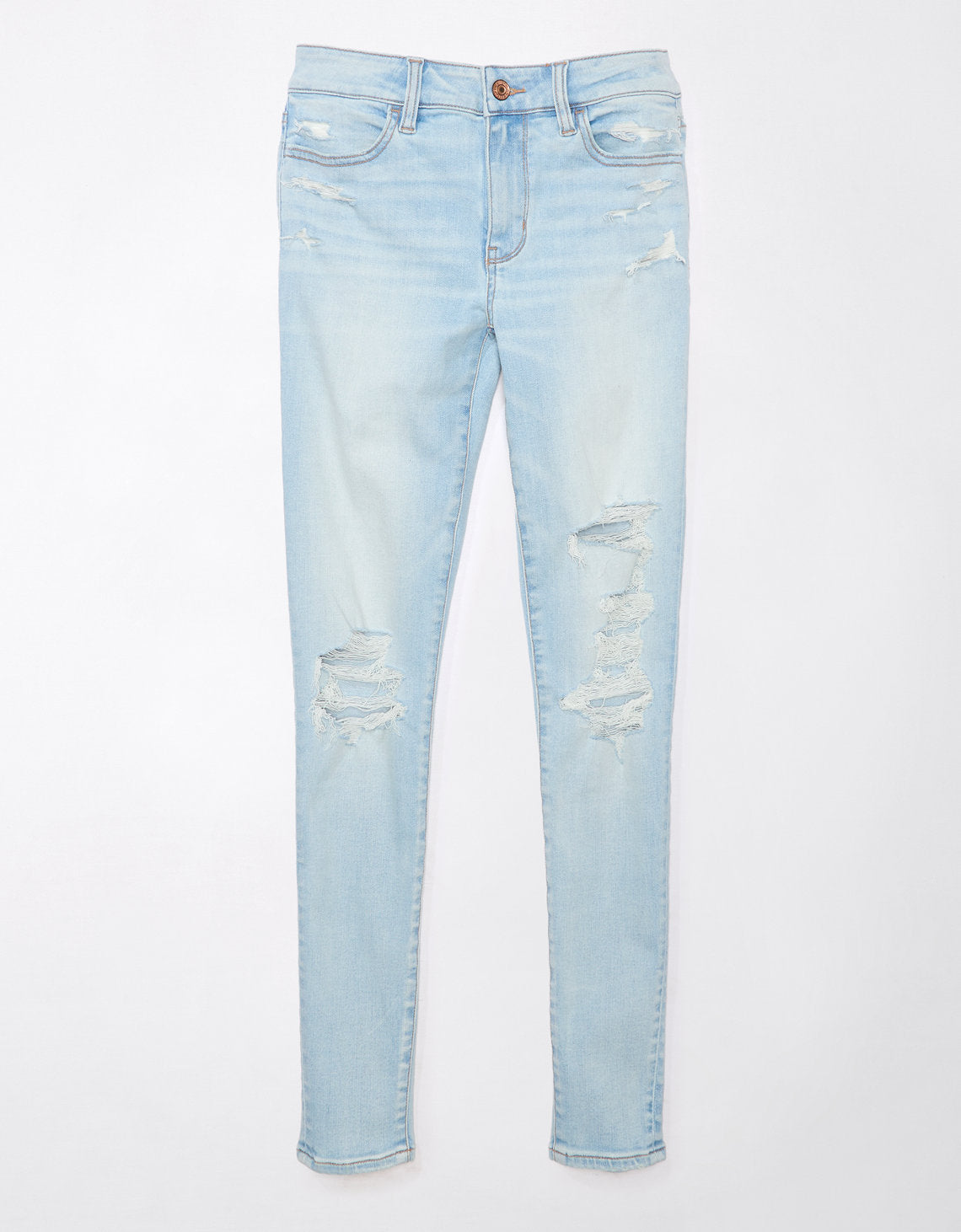 Jeggings de tiro bajo con rotos mujer AE - Azul 0431_5235_957_f
