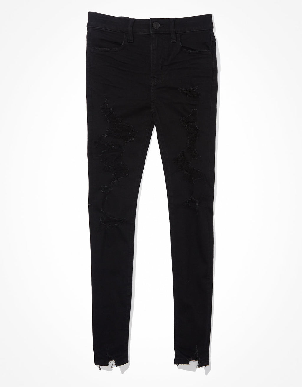 Jegging Tiro Alto con Rotos Ae - Negro 0433_3594_064_f