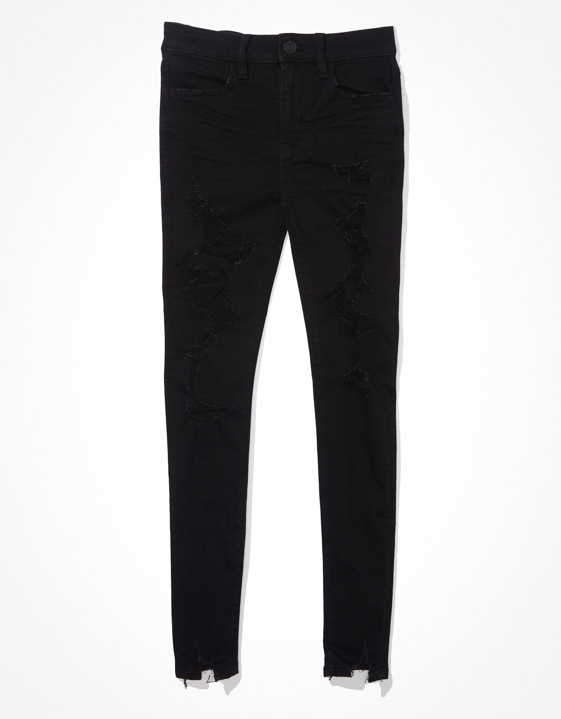 Jegging Tiro Alto con Rotos Ae - Negro 0433_3594_064_f