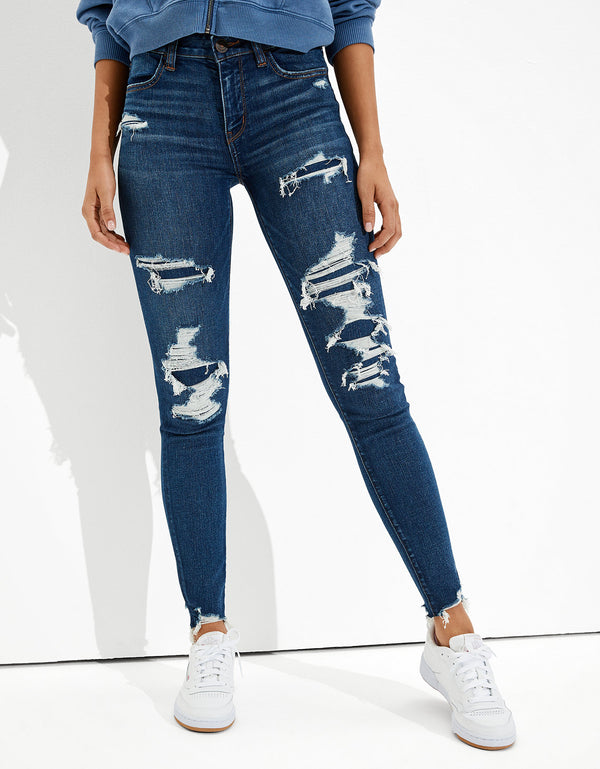 Jegging Tiro Alto con Parches Ae - Generico