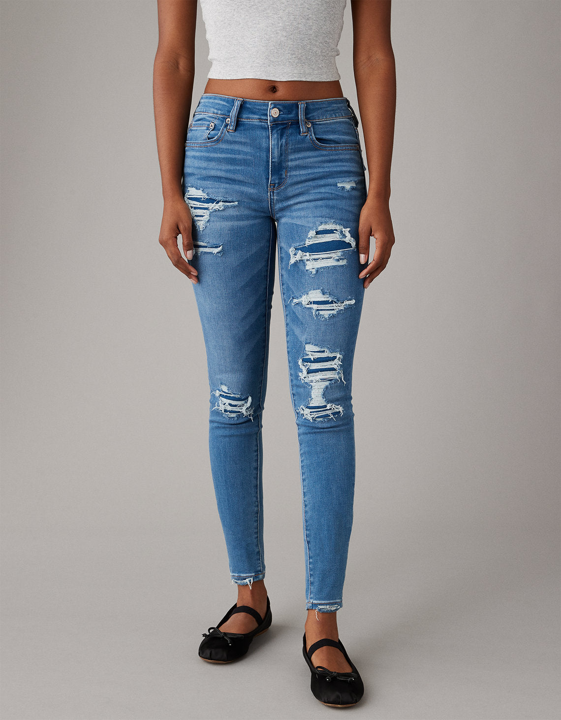 Jegging Tiro Alto Ae - Azul 0433_4046_403_of