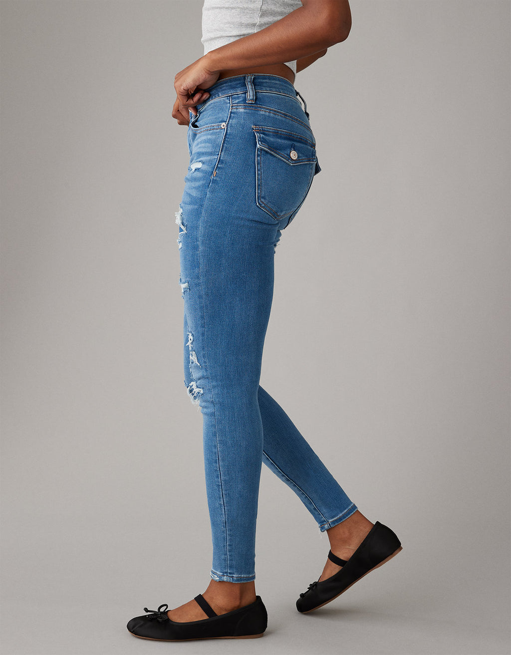 Jegging Tiro Alto Ae - Azul 0433_4046_403_os