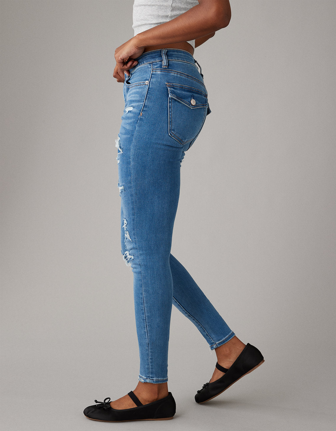 Jegging Tiro Alto Ae - Azul 0433_4046_403_os
