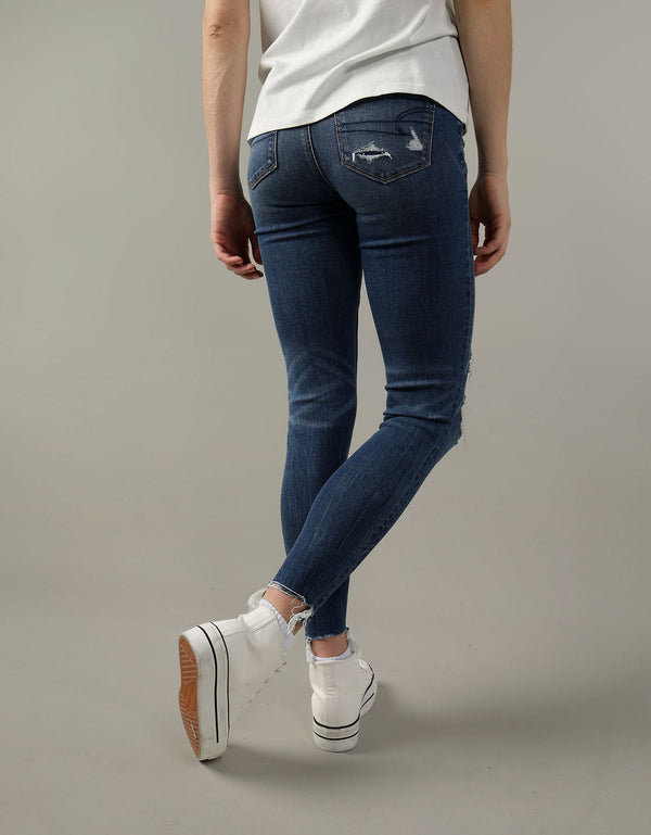 Jegging tiro alto - Azul