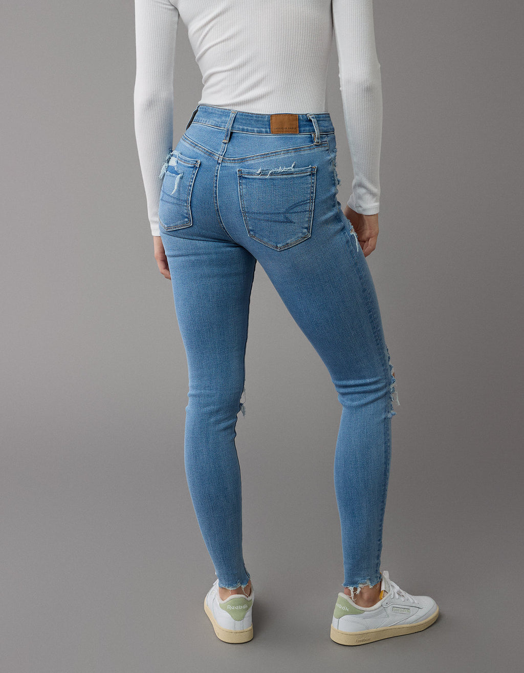 Jegging Tiro Alto con rotos Mujer AE - Azul 0433_5236_947_ob
