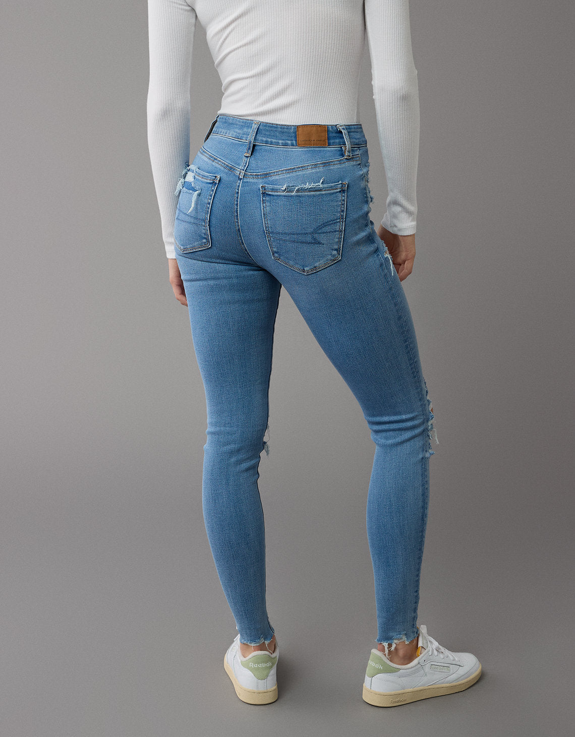 Jegging Tiro Alto con rotos Mujer AE - Azul 0433_5236_947_ob