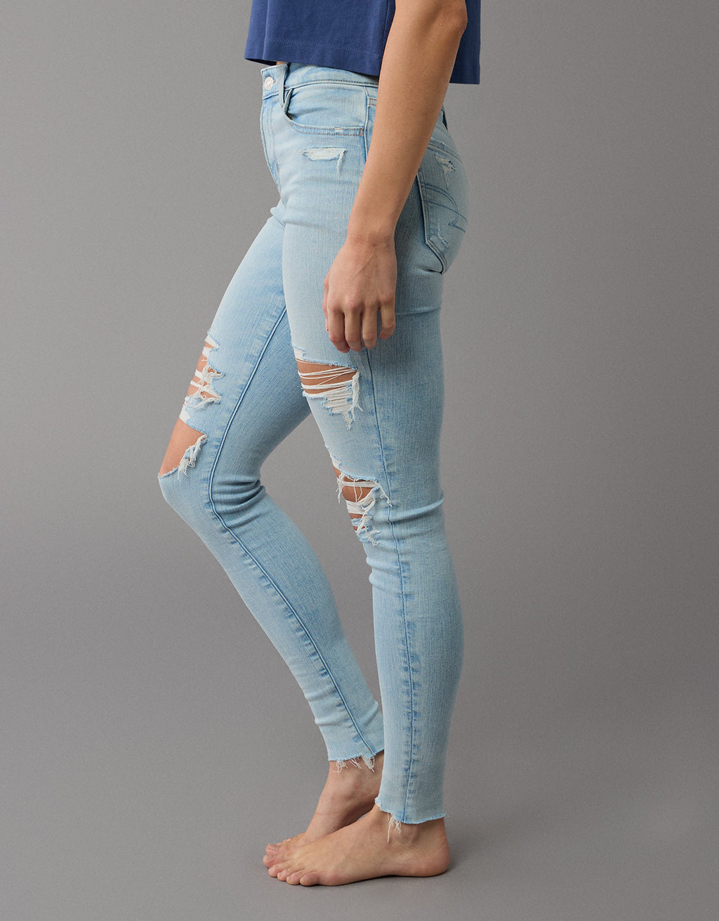 Jegging AE de tiro alto con rotos para mujer - Generico 0433_5251_945_os
