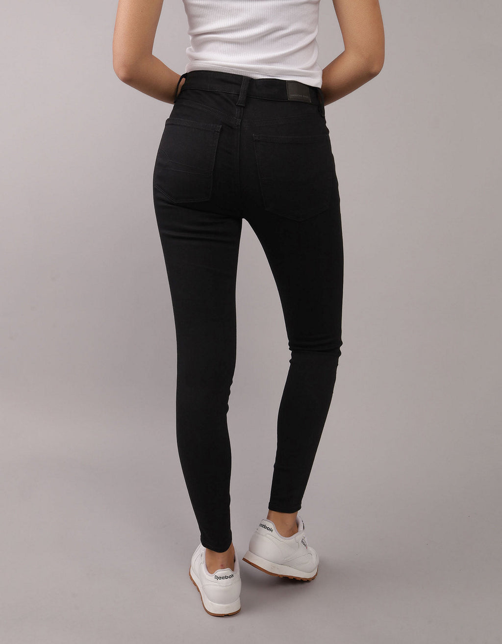 Jeggings de tiro alto mujer AE - Negro 0433_5420_085_ob