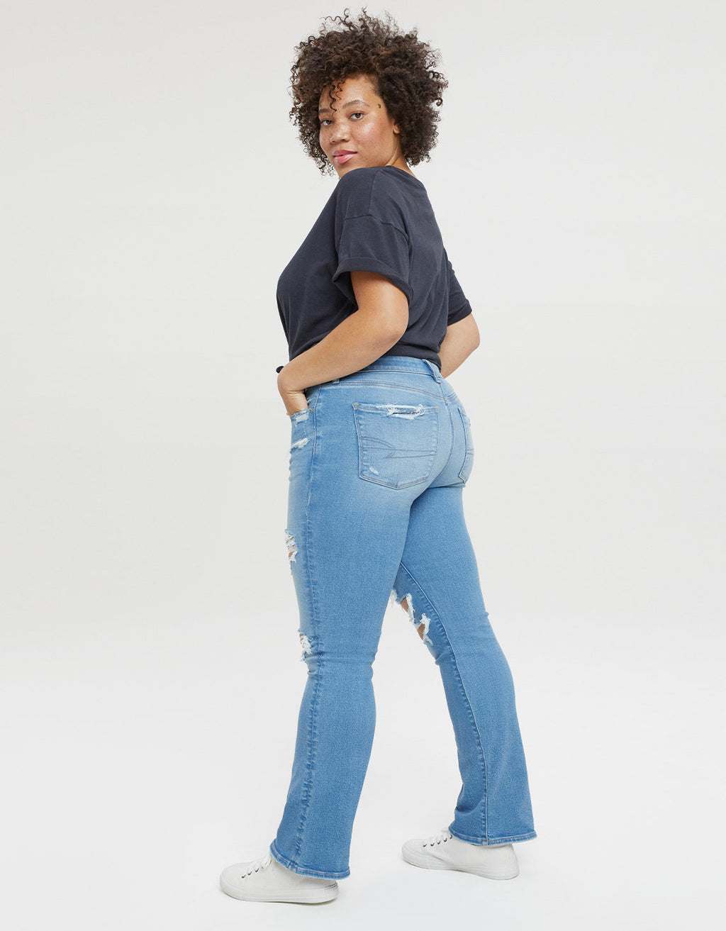 Jean Kick Skinny Tiro Alto con Rotos Ae - Generico 0434_3387_484_l1