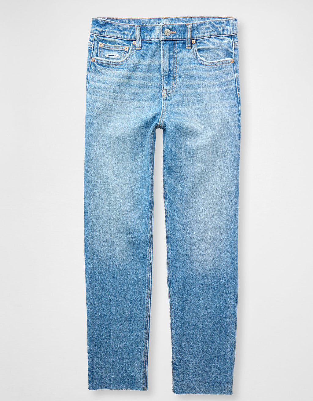 Jean straight de tiro alto de mujer AE - Azul 0435_5518_403_f