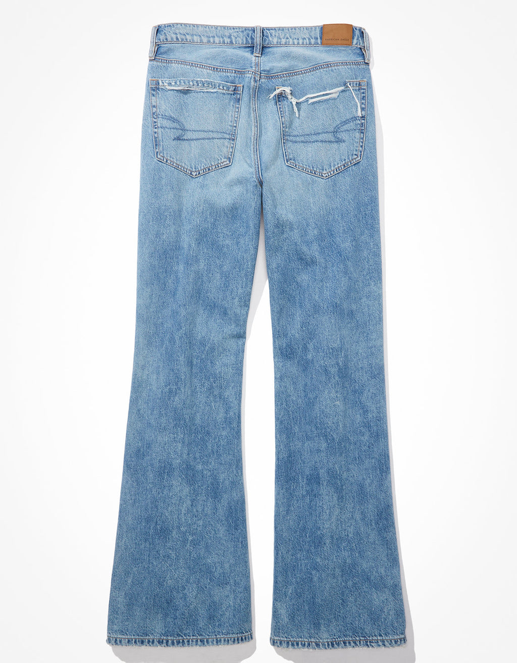 Jean Baggy Flare con Rotos Tiro Bajo Ae - Azul 0437_4334_039_b