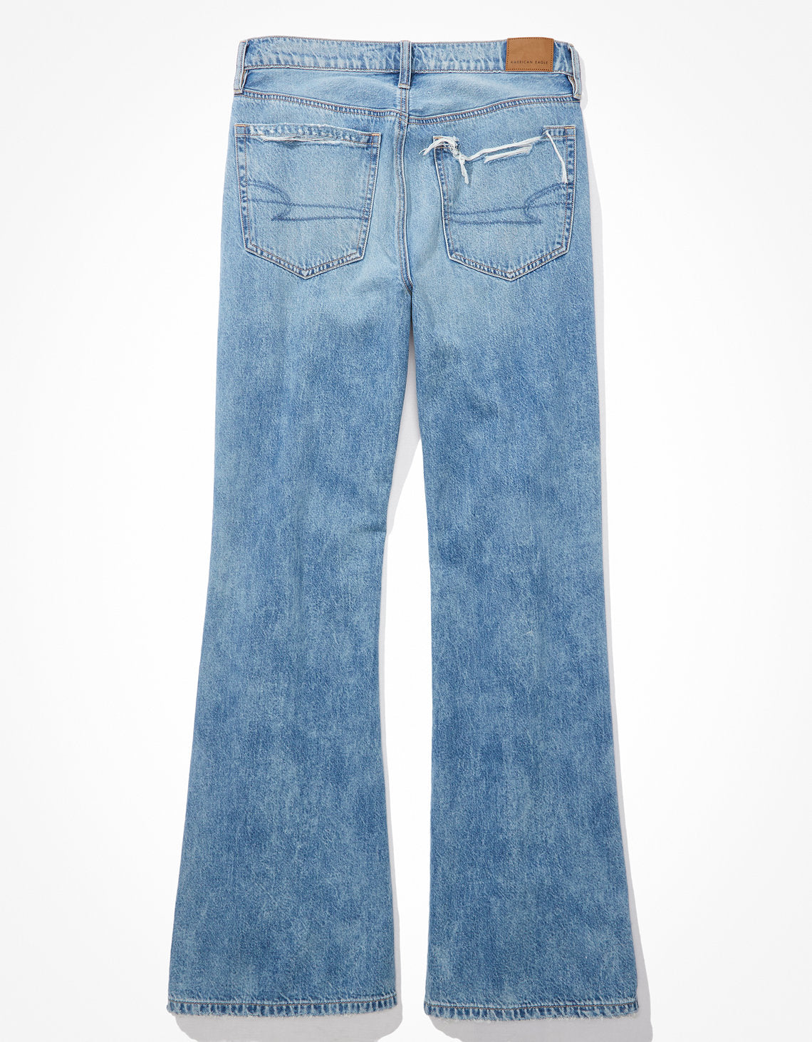 Jean Baggy Flare con Rotos Tiro Bajo Ae - Azul 0437_4334_039_b