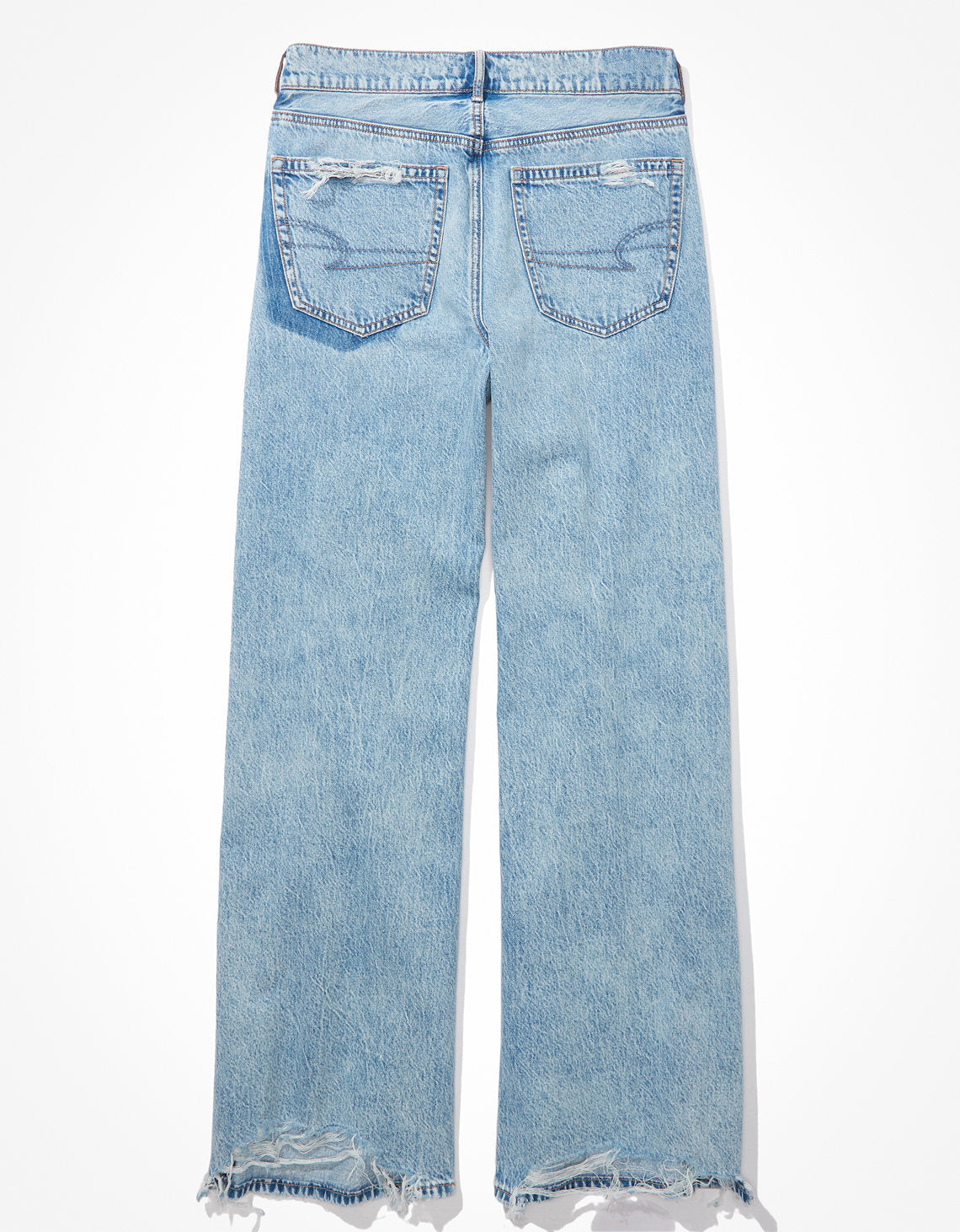 Jeans Ae holgados de pernera ancha y cintura súper alta rasgados Dreamy Drape - Azul 0437_4412_973_b