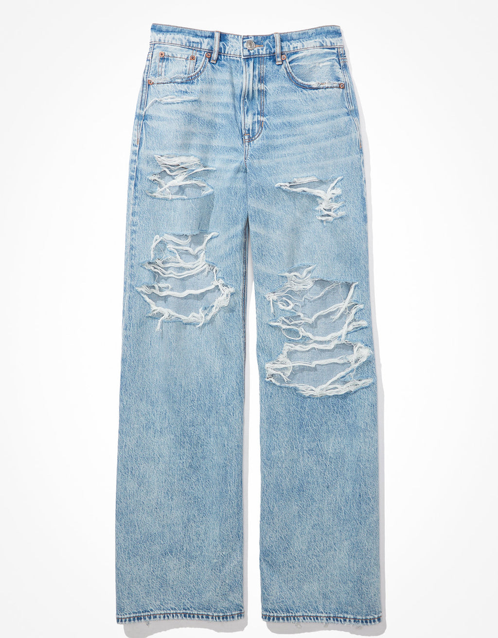Jeans Ae holgados de pernera ancha y cintura súper alta rasgados Dreamy Drape - Azul 0437_4412_973_f